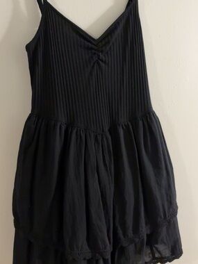 Aerie Black Tiered Sundress with Spaghetti Straps